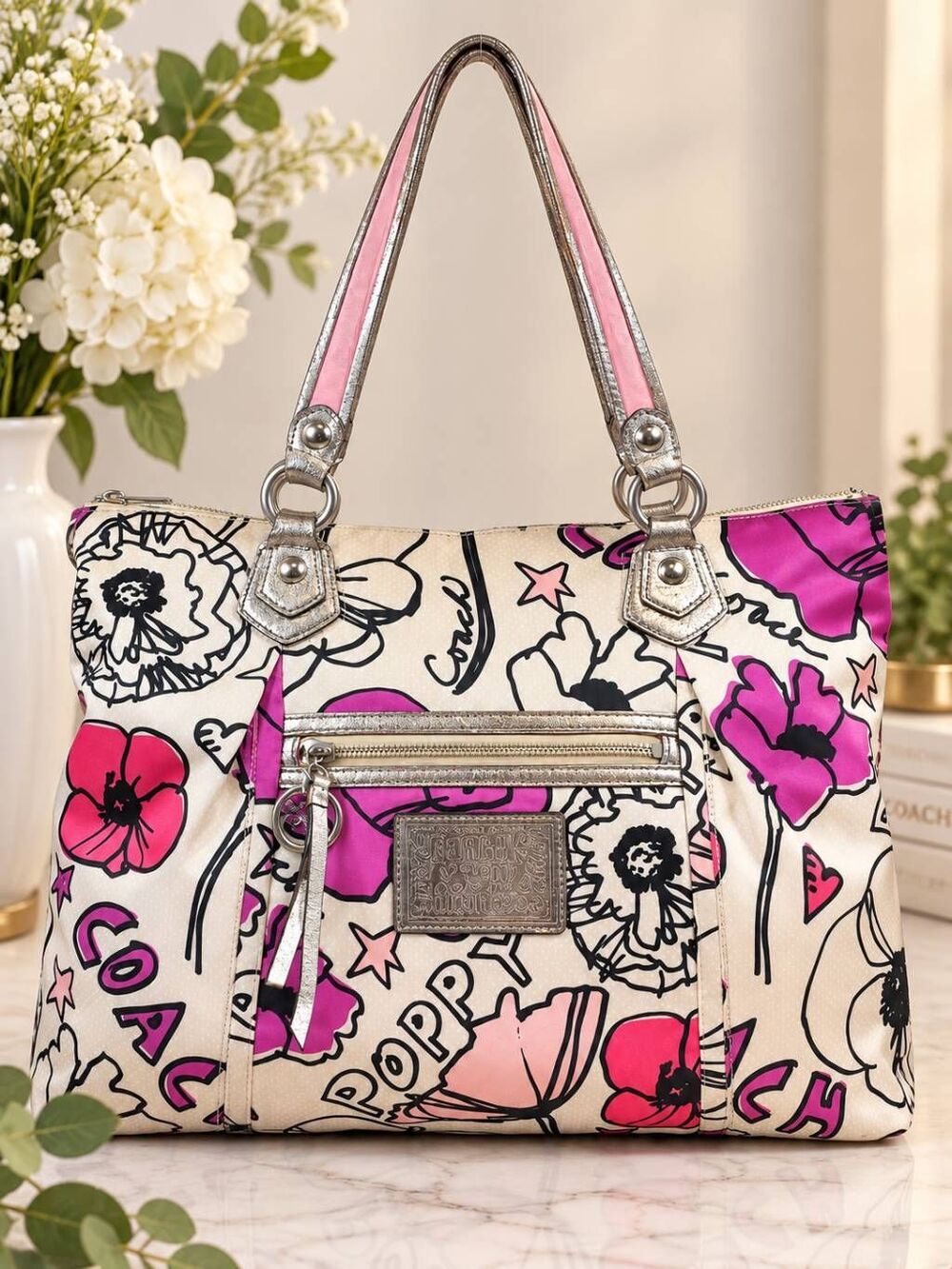 Coach Poppy Floral Graffiti Tote – Pink Floral Print – Y2K